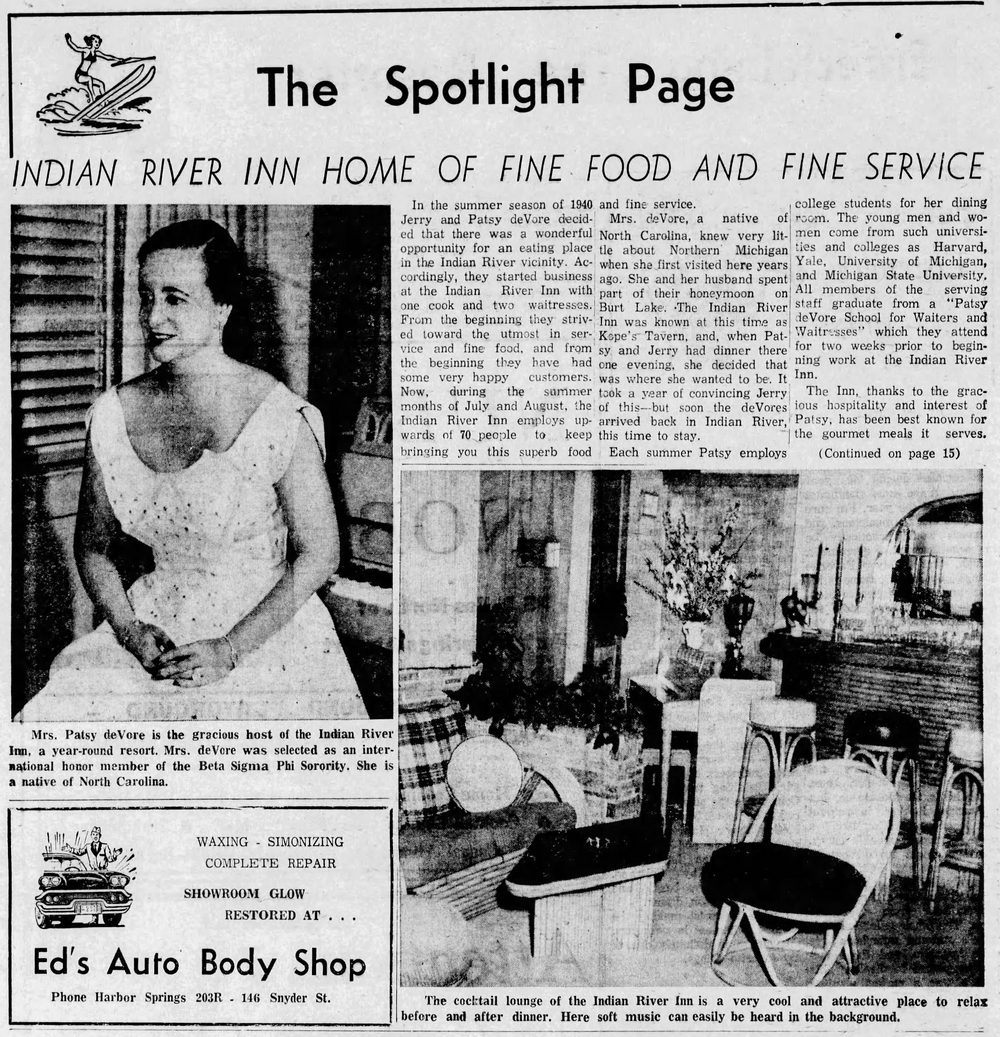 Indian River Inn (Brass Rail Bar & Grill) - Aug 7 1961 Article (newer photo)